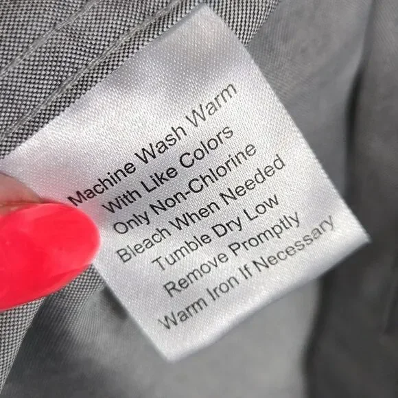 Joseph Abboud Egyptian Cotton Non-Iron Dress Shirt Gray Classic Fit 16.5 34/35 - Picture 6 of 11